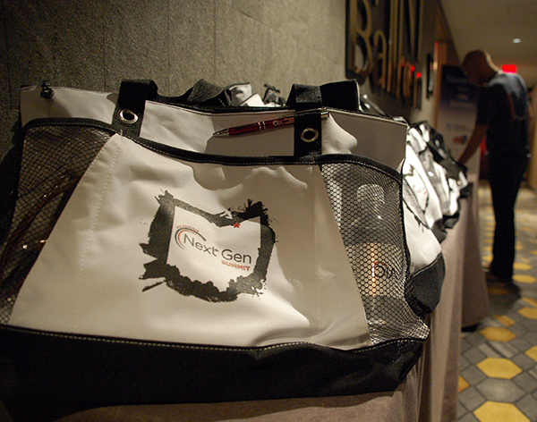 Swag bags at OIA Next-Gen Summit