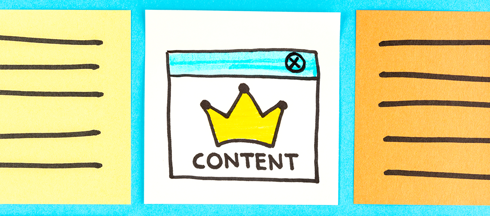Content king sticky note image
