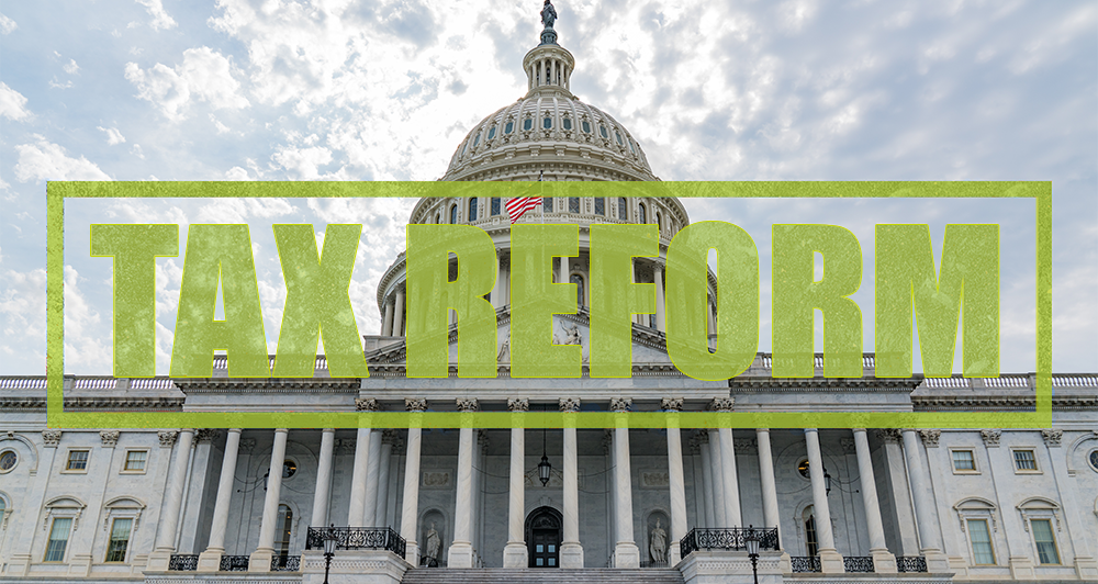 Tax reform stamp US Capital building